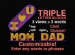 Customizable Triple Letter Blocks Ambigram